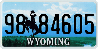 WY license plate 9884605