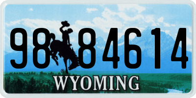 WY license plate 9884614