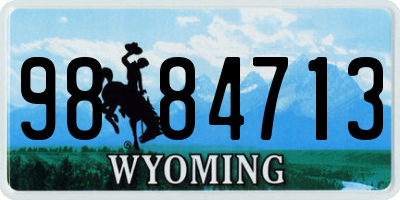 WY license plate 9884713