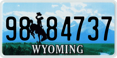 WY license plate 9884737