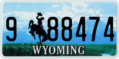 WY license plate 988474