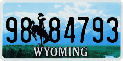 WY license plate 9884793