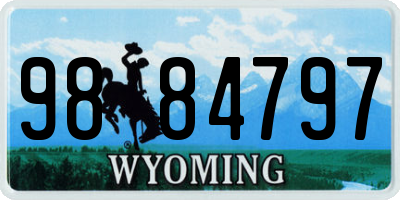 WY license plate 9884797