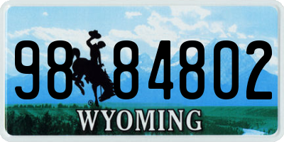 WY license plate 9884802