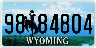 WY license plate 9884804