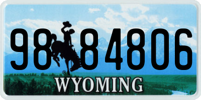 WY license plate 9884806