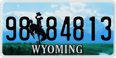 WY license plate 9884813