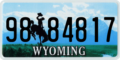 WY license plate 9884817