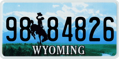 WY license plate 9884826