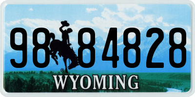 WY license plate 9884828
