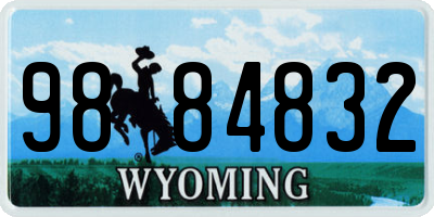 WY license plate 9884832