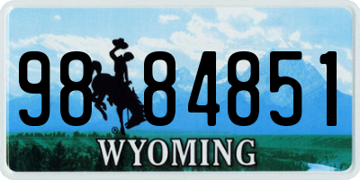 WY license plate 9884851