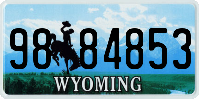 WY license plate 9884853