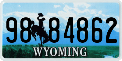 WY license plate 9884862