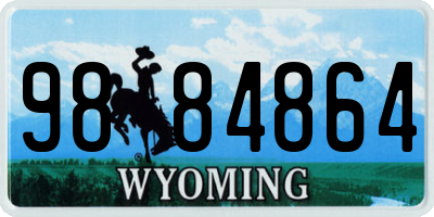 WY license plate 9884864