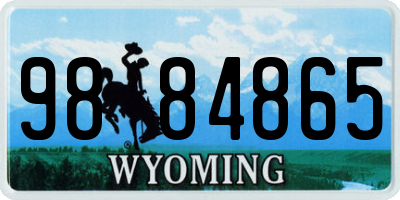 WY license plate 9884865
