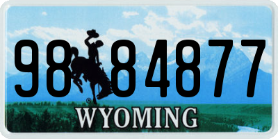 WY license plate 9884877