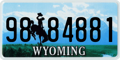 WY license plate 9884881