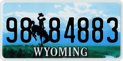 WY license plate 9884883