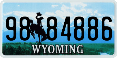WY license plate 9884886