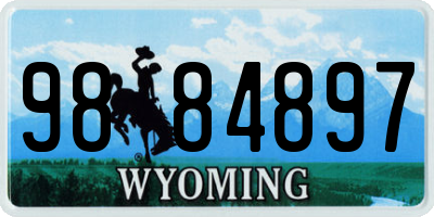 WY license plate 9884897