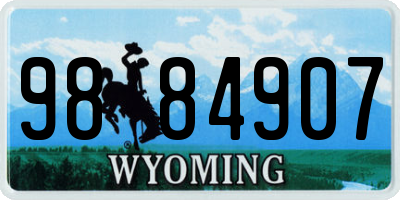 WY license plate 9884907