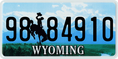 WY license plate 9884910