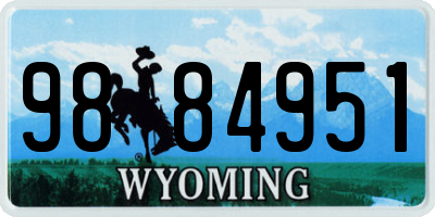 WY license plate 9884951