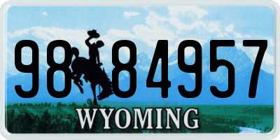 WY license plate 9884957