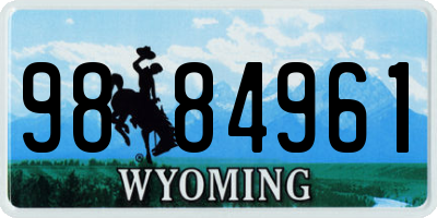 WY license plate 9884961
