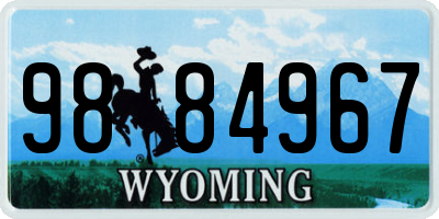 WY license plate 9884967