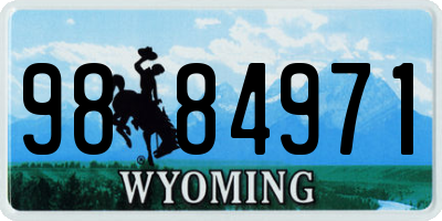 WY license plate 9884971