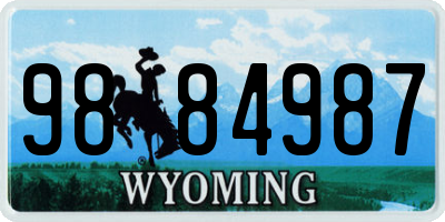 WY license plate 9884987