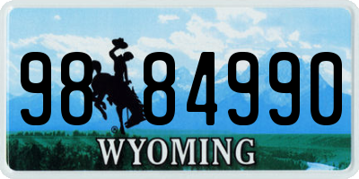 WY license plate 9884990