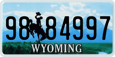 WY license plate 9884997