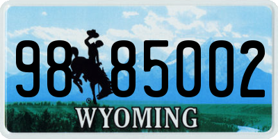 WY license plate 9885002