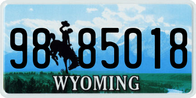 WY license plate 9885018