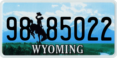WY license plate 9885022