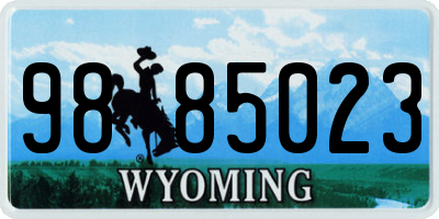 WY license plate 9885023