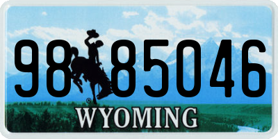 WY license plate 9885046