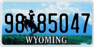 WY license plate 9885047