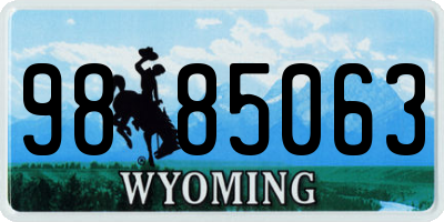WY license plate 9885063