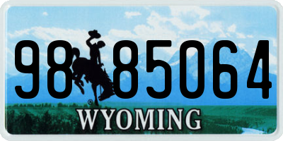 WY license plate 9885064