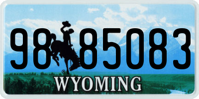 WY license plate 9885083