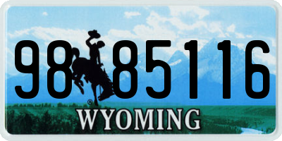 WY license plate 9885116
