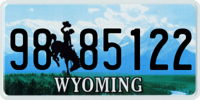 WY license plate 9885122