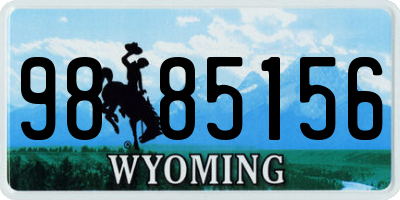 WY license plate 9885156