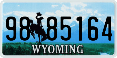 WY license plate 9885164