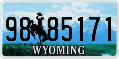 WY license plate 9885171