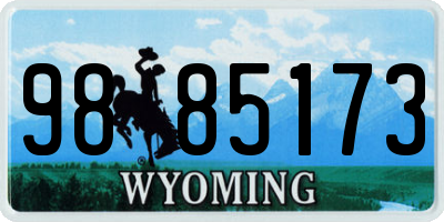 WY license plate 9885173